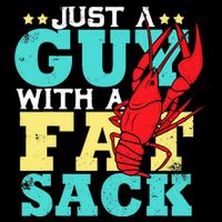 Crawfish Boil Funny Just A Guy With A Fat Sack Crawfish Cropped Pullover Crew