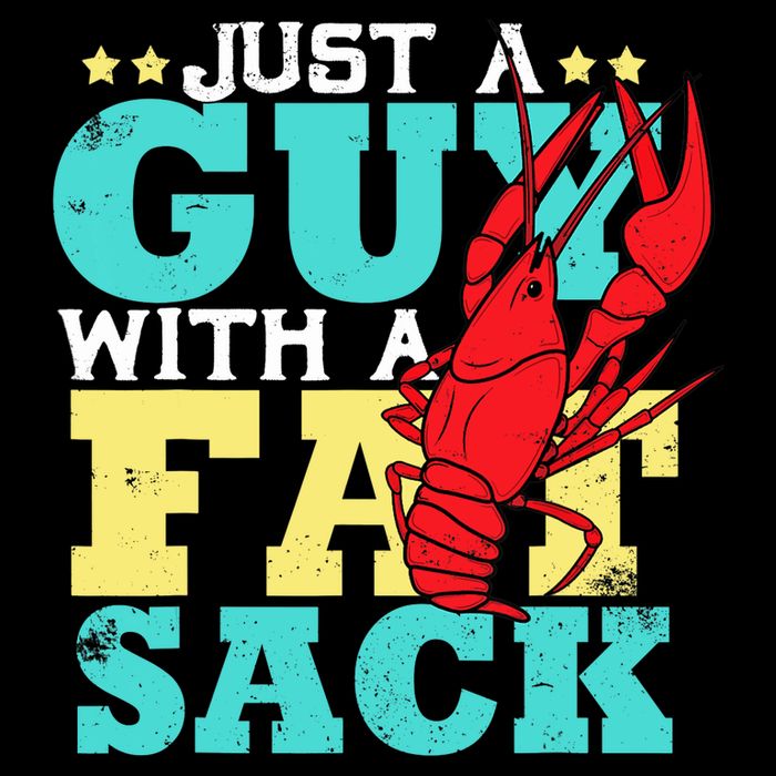 Crawfish Boil Funny Just A Guy With A Fat Sack Crawfish Cropped Pullover Crew