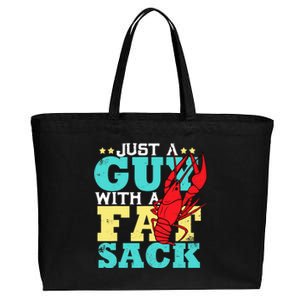 Crawfish Boil Funny Just A Guy With A Fat Sack Crawfish Cotton Canvas Jumbo Tote