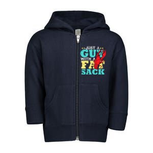 Crawfish Boil Funny Just A Guy With A Fat Sack Crawfish Toddler Zip Fleece Hoodie