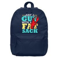 Crawfish Boil Funny Just A Guy With A Fat Sack Crawfish 16 in Basic Backpack