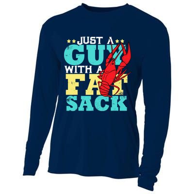 Crawfish Boil Funny Just A Guy With A Fat Sack Crawfish Cooling Performance Long Sleeve Crew