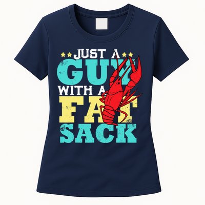 Crawfish Boil Funny Just A Guy With A Fat Sack Crawfish Womens T-Shirt
