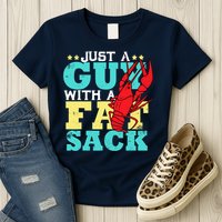 Crawfish Boil Funny Just A Guy With A Fat Sack Crawfish Womens T-Shirt