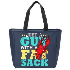 Crawfish Boil Funny Just A Guy With A Fat Sack Crawfish Zip Tote Bag