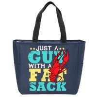 Crawfish Boil Funny Just A Guy With A Fat Sack Crawfish Zip Tote Bag