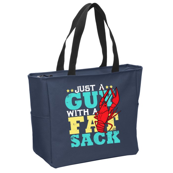 Crawfish Boil Funny Just A Guy With A Fat Sack Crawfish Zip Tote Bag