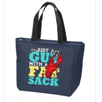 Crawfish Boil Funny Just A Guy With A Fat Sack Crawfish Zip Tote Bag
