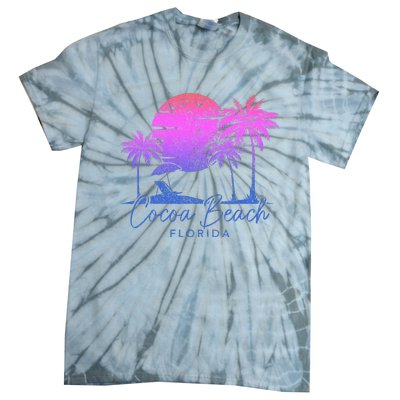 Cocoa Beach Florida Fl Surf Vintage Sunset Surfer Retro Tie-Dye T-Shirt