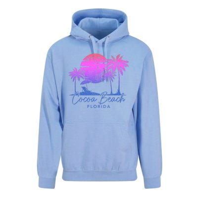 Cocoa Beach Florida Fl Surf Vintage Sunset Surfer Retro Unisex Surf Hoodie