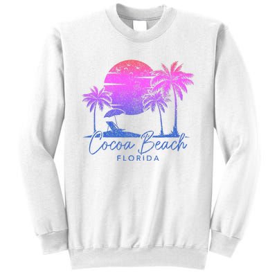 Cocoa Beach Florida Fl Surf Vintage Sunset Surfer Retro Sweatshirt