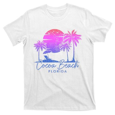 Cocoa Beach Florida Fl Surf Vintage Sunset Surfer Retro T-Shirt