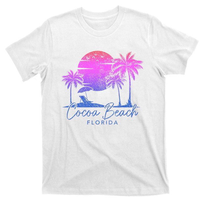 Cocoa Beach Florida Fl Surf Vintage Sunset Surfer Retro T-Shirt