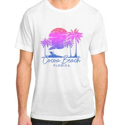 Cocoa Beach Florida Fl Surf Vintage Sunset Surfer Retro Adult ChromaSoft Performance T-Shirt