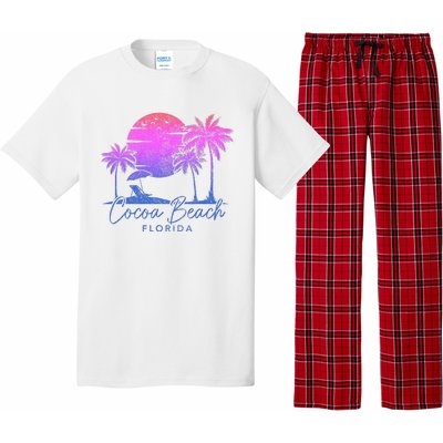 Cocoa Beach Florida Fl Surf Vintage Sunset Surfer Retro Pajama Set