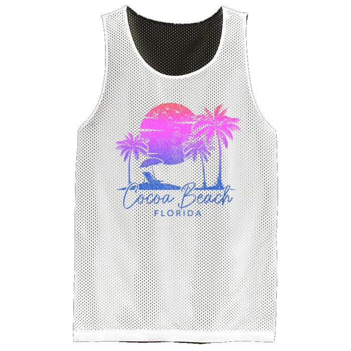 Cocoa Beach Florida Fl Surf Vintage Sunset Surfer Retro Mesh Reversible Basketball Jersey Tank