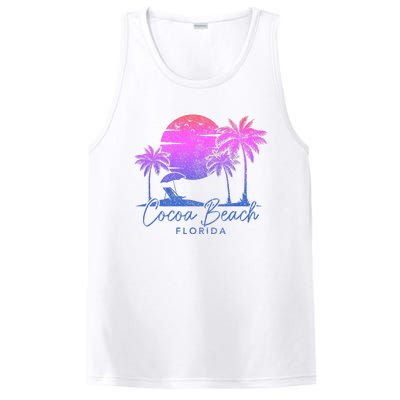 Cocoa Beach Florida Fl Surf Vintage Sunset Surfer Retro PosiCharge Competitor Tank