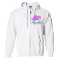 Cocoa Beach Florida Fl Surf Vintage Sunset Surfer Retro Full Zip Hoodie