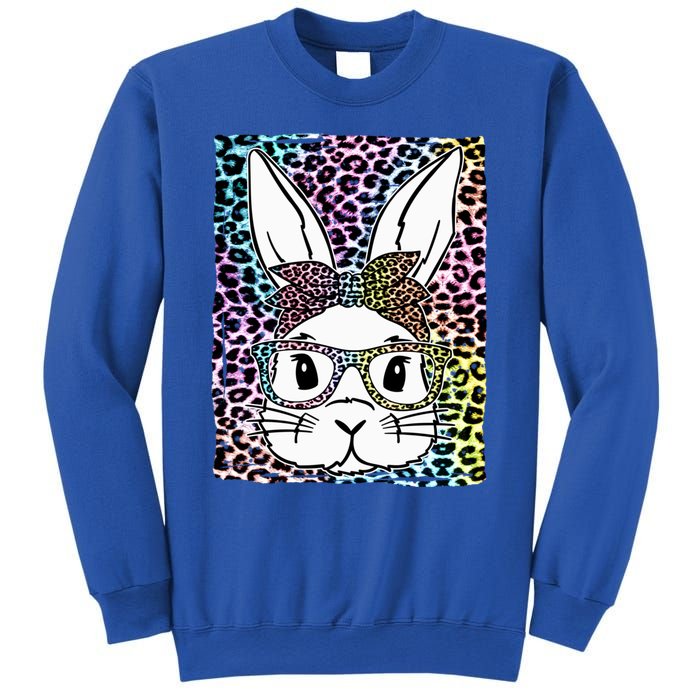 Cute Bunny Face With Leopard Sunglasses Bubblegum Easter Day Great Gift Sweatshirt