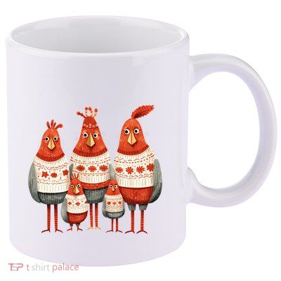 Christmas Bird Family Matching Outfit 11oz C Handle Ceramic Mug