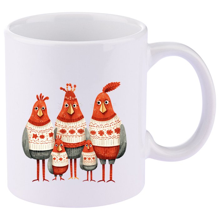 Christmas Bird Family Matching Outfit 11oz C Handle Ceramic Mug
