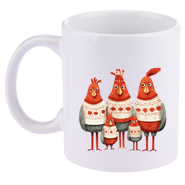 Christmas Bird Family Matching Outfit 11oz C Handle Ceramic Mug