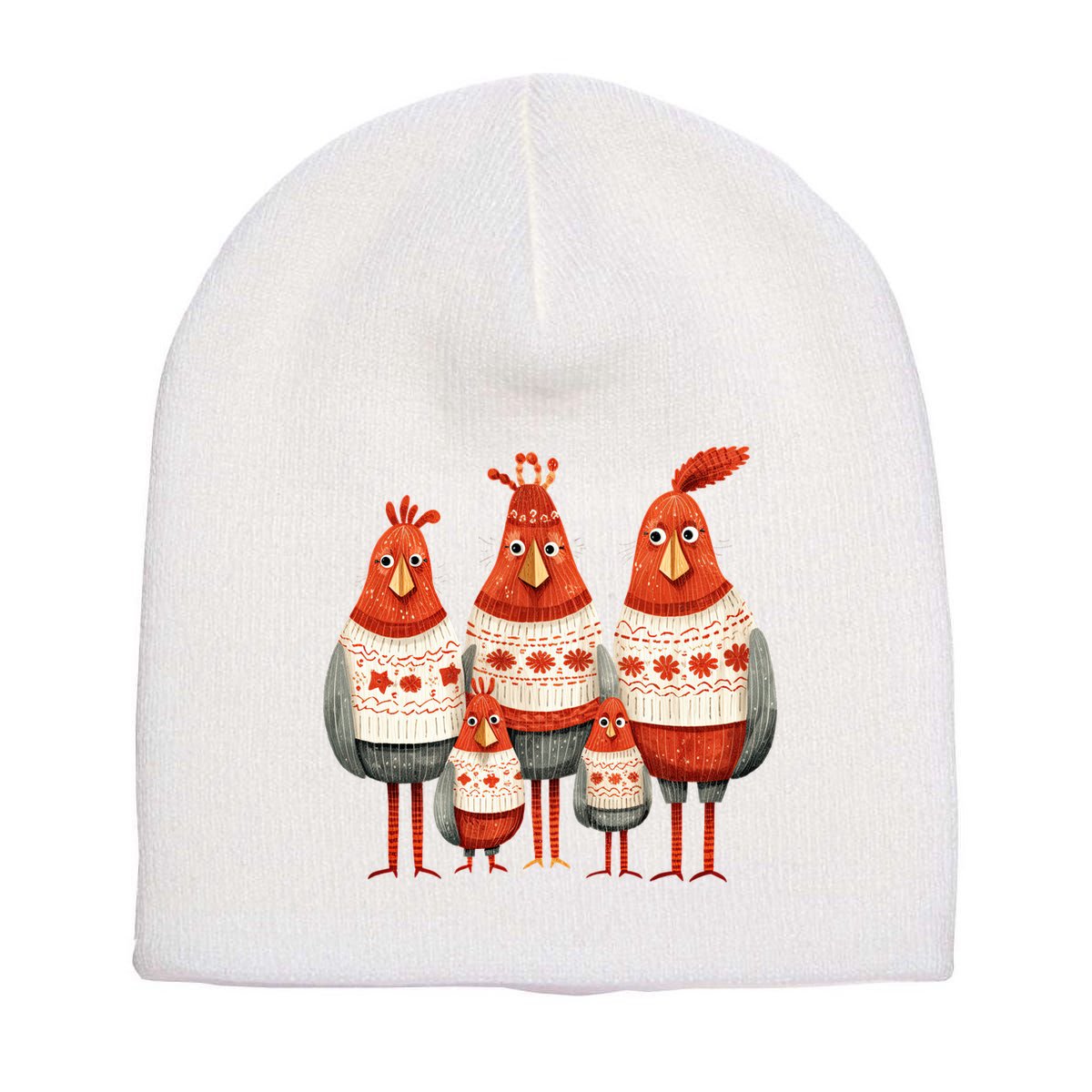 Christmas Bird Family Matching Outfit Short Acrylic Beanie