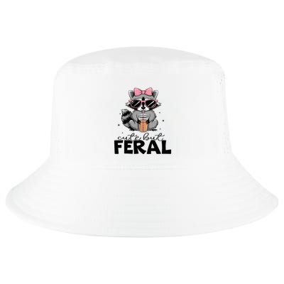 Cute But Feral Funny Colorful Racoon With Sunglasses Racoon Cool Comfort Performance Bucket Hat