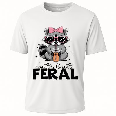 Cute But Feral Funny Colorful Racoon With Sunglasses Racoon Performance Shirt