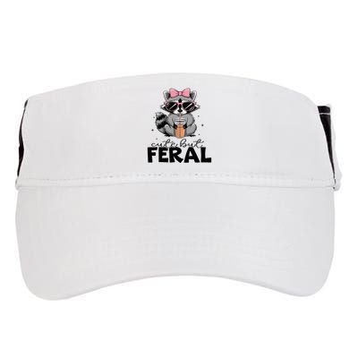 Cute But Feral Funny Colorful Racoon With Sunglasses Racoon Adult Drive Performance Visor