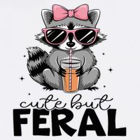 Cute But Feral Funny Colorful Racoon With Sunglasses Racoon Bucket Hat