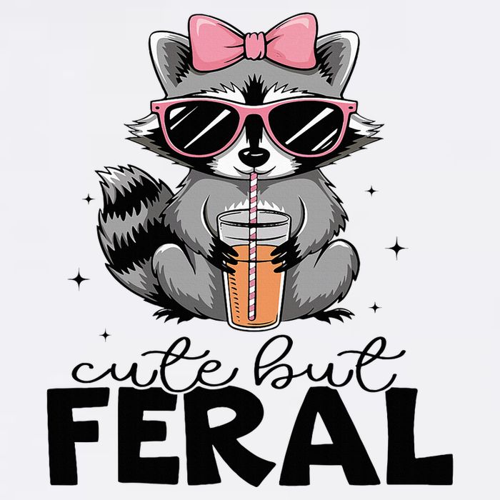 Cute But Feral Funny Colorful Racoon With Sunglasses Racoon Bucket Hat
