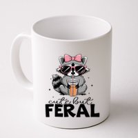 Cute But Feral Funny Colorful Racoon With Sunglasses Racoon Mug
