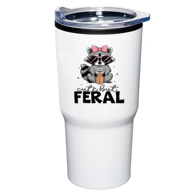 Cute But Feral Funny Colorful Racoon With Sunglasses Racoon Tumbler