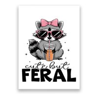 Cute But Feral Funny Colorful Racoon With Sunglasses Racoon Poster