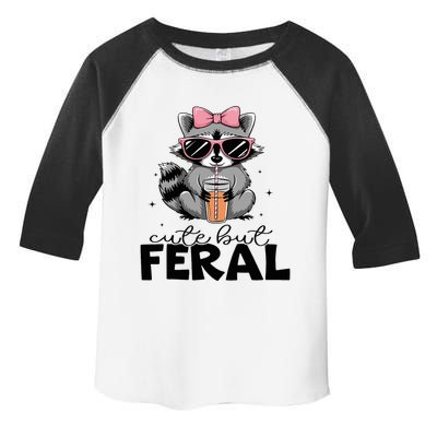 Cute But Feral Funny Colorful Racoon With Sunglasses Racoon Toddler Fine Jersey T-Shirt