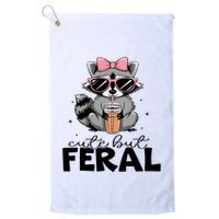 Cute But Feral Funny Colorful Racoon With Sunglasses Racoon Golf Towel