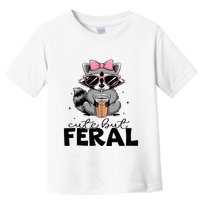 Cute But Feral Funny Colorful Racoon With Sunglasses Racoon Toddler T-Shirt