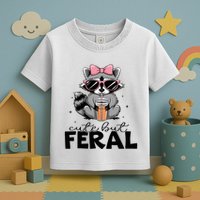 Cute But Feral Funny Colorful Racoon With Sunglasses Racoon Toddler T-Shirt