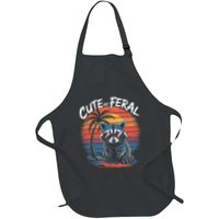 Cute But Feral Funny Colorful Racoon With Sunglasses Raccoon Apron