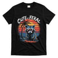 Cute But Feral Funny Colorful Racoon With Sunglasses Raccoon T-Shirt