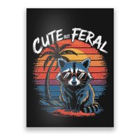 Cute But Feral Funny Colorful Racoon With Sunglasses Raccoon Poster