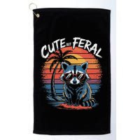 Cute But Feral Funny Colorful Racoon With Sunglasses Raccoon Golf Towel