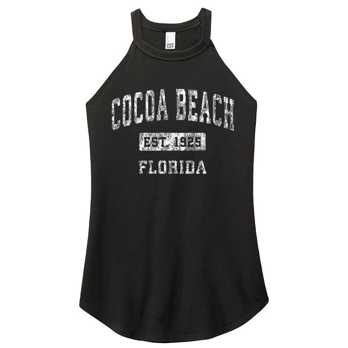 Cocoa Beach Florida Fl Vintage Established Women's Perfect Tri Rocker Tank