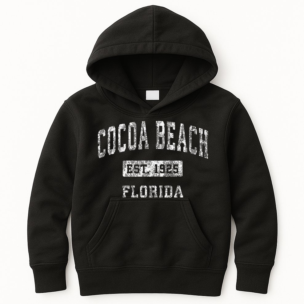 Cocoa Beach Florida Fl Vintage Established Kids Hoodie