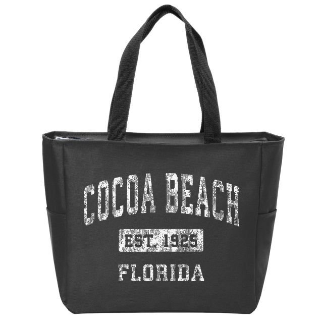 Cocoa Beach Florida Fl Vintage Established Zip Tote Bag