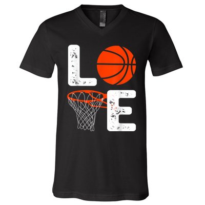 Cool Basketball For Men Women Love Coach Player Team Sports V-Neck T-Shirt