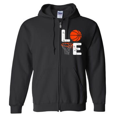 Cool Basketball For Men Women Love Coach Player Team Sports Full Zip Hoodie