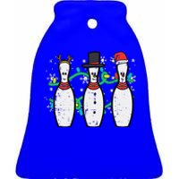 Christmas Bowling Funny Xmas Sports Bowler Funny Funny Ceramic Bell Ornament