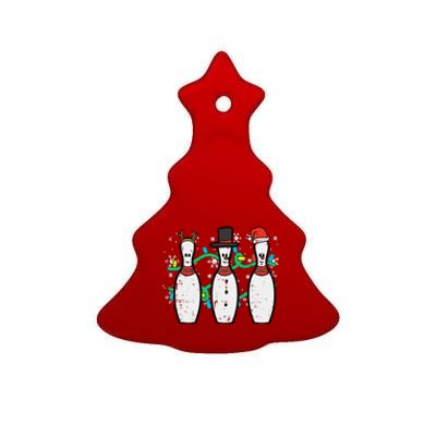 Christmas Bowling Funny Xmas Sports Bowler Funny Funny Ceramic Tree Ornament